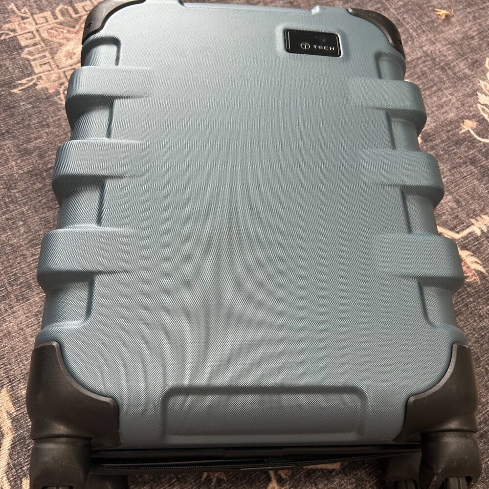 TUMI T-Tech Carry-On Hard Case Luggage Blue 4 Wheels Spinner 21" - Picture 4 of 7